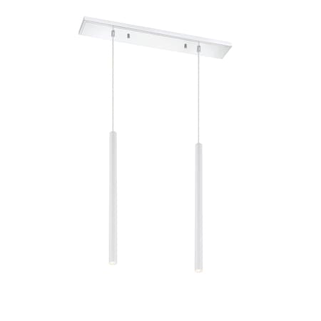 Z-Lite Forest 2 Light Island/Billiard, Chrome & Matte White 917MP24-WH-LED-2LCH